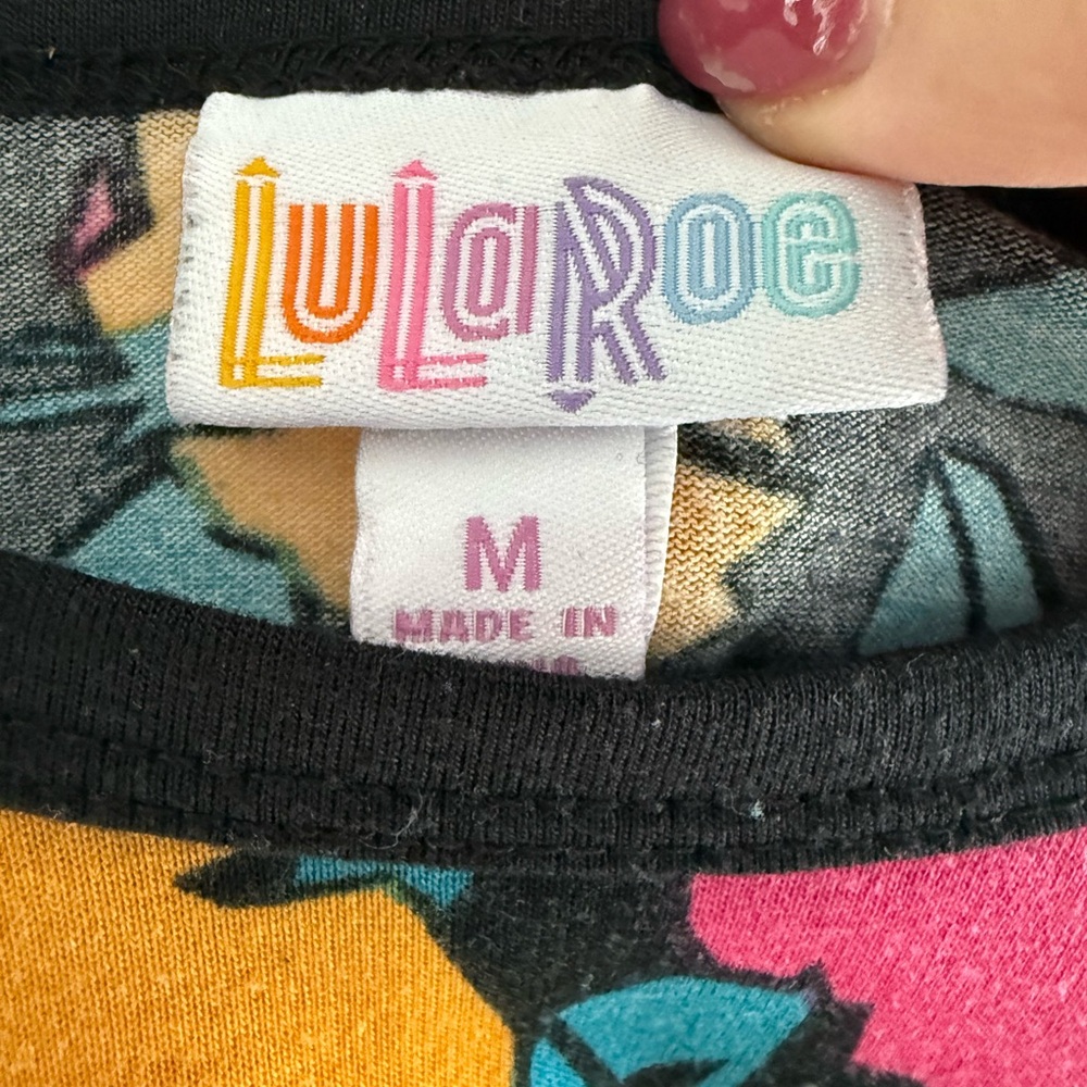 LuLaRoe Randy Raglan Sleeve Top Medium - Picture 3 of 4